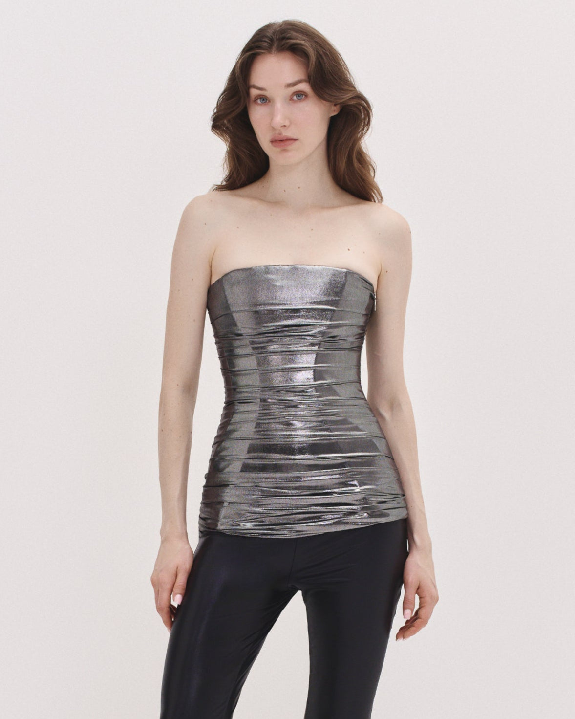Elara Corset Top in Silver