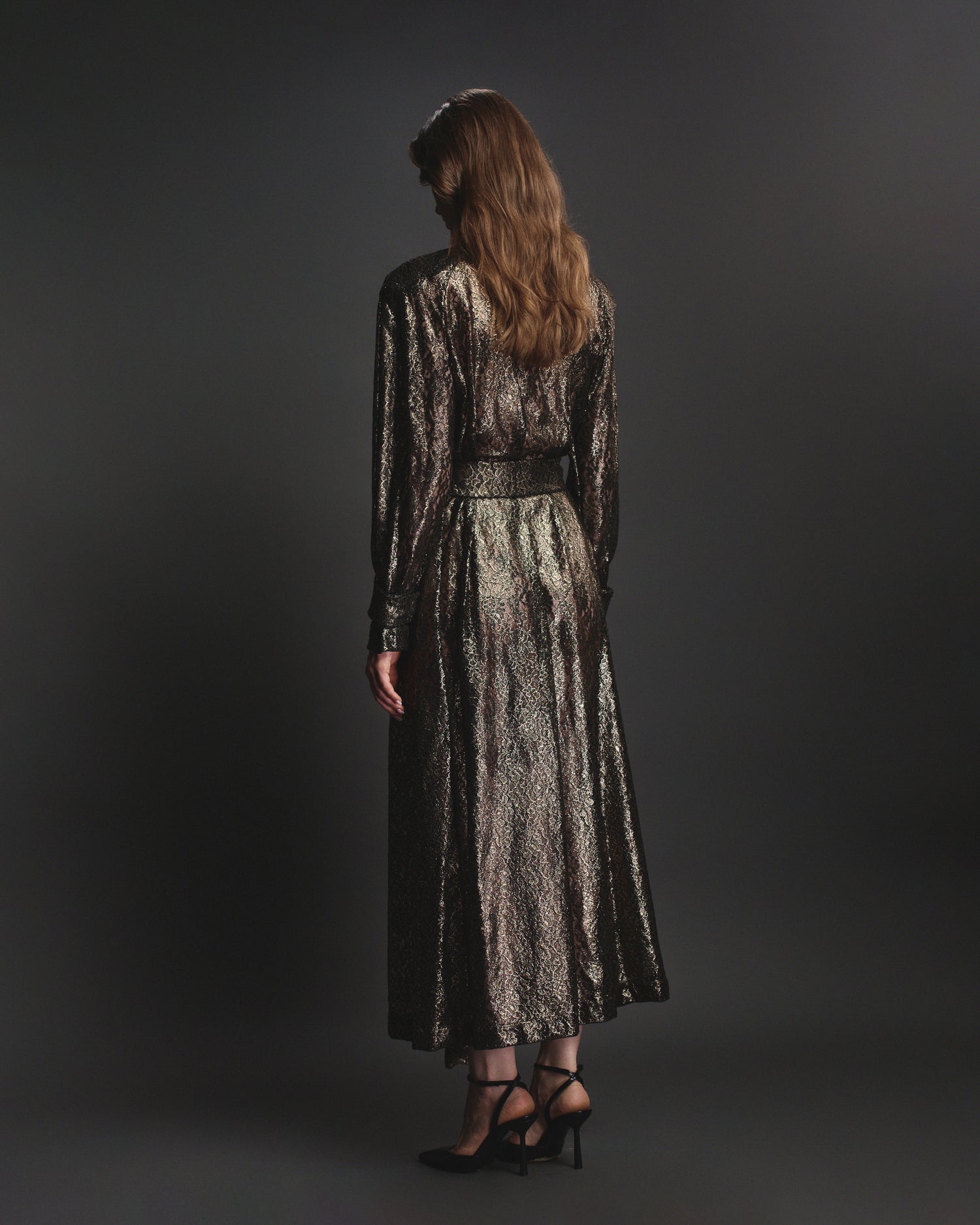 Ophelia Lace Trench in Gold