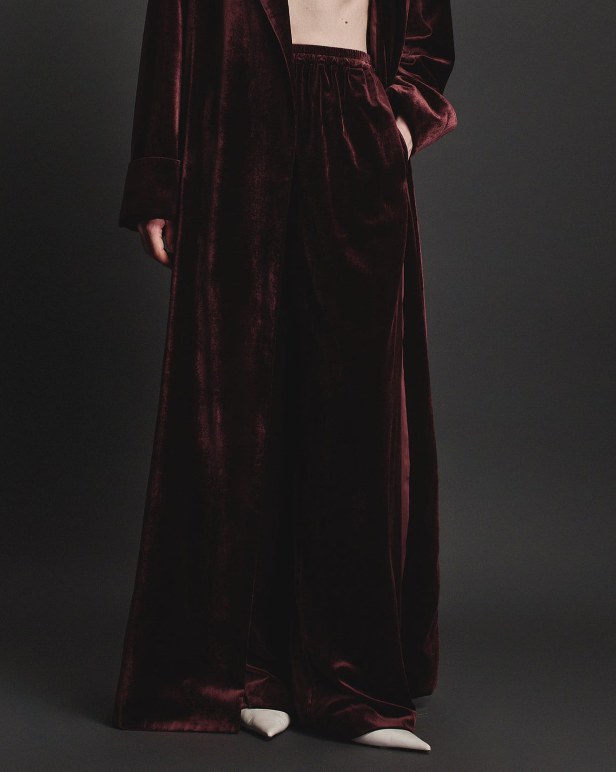 Helia Pants in Deep Garnet