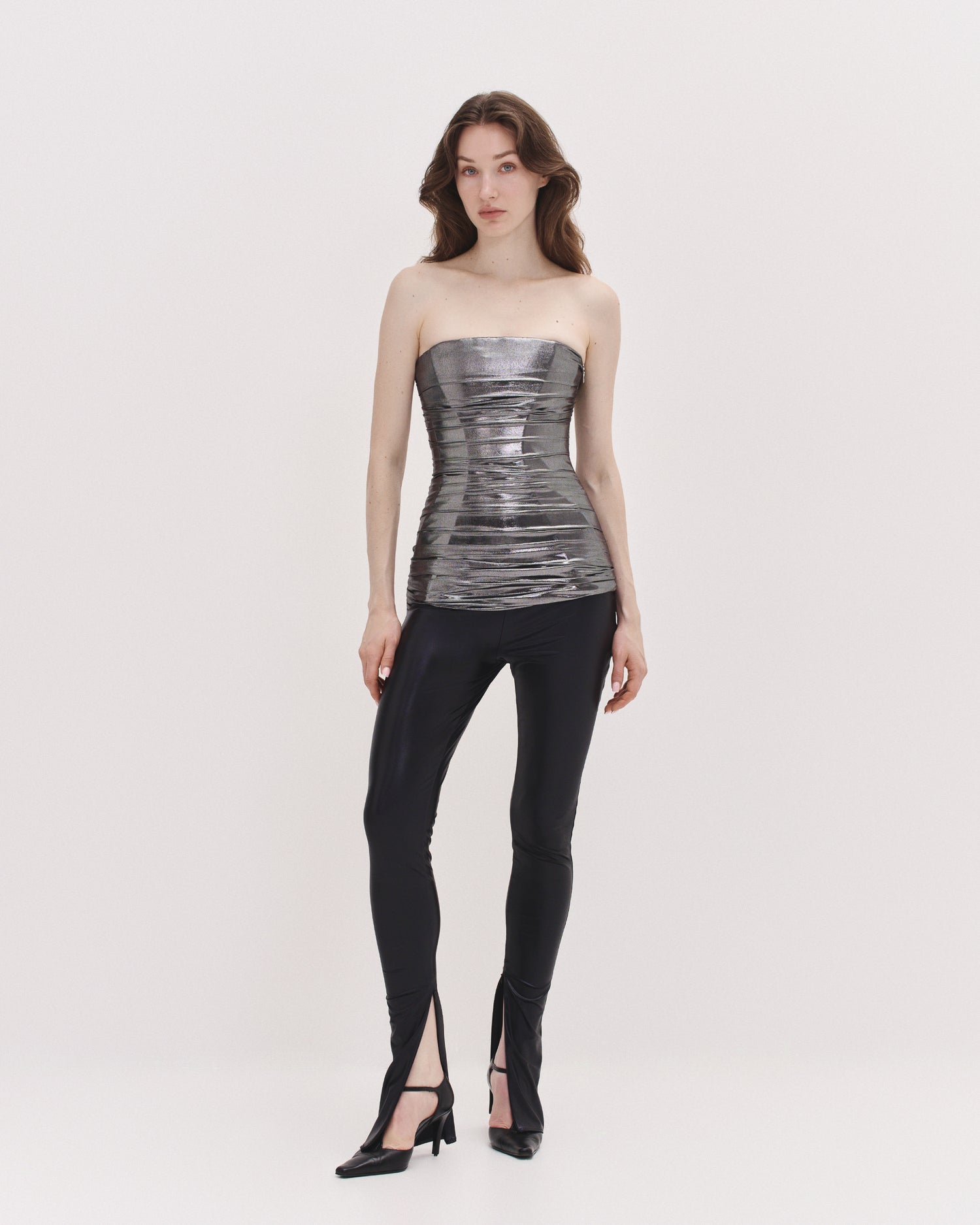 Elara Corset Top in Silver