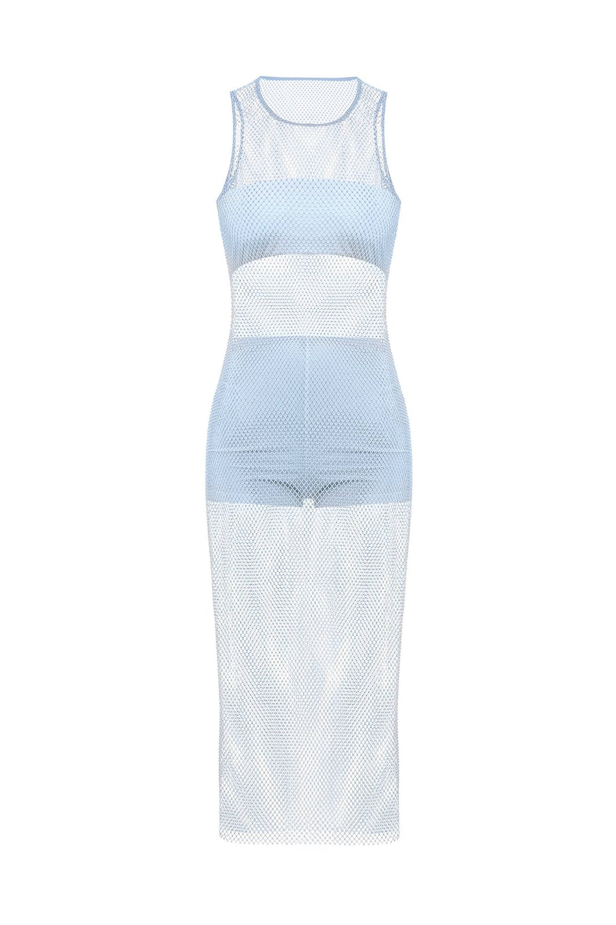 Rosa Blue Mesh Dress