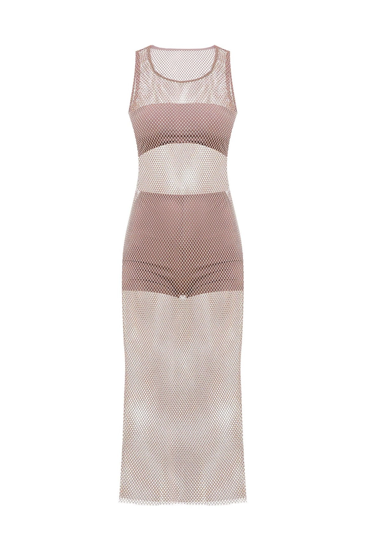 Rosa Beige Mesh Dress