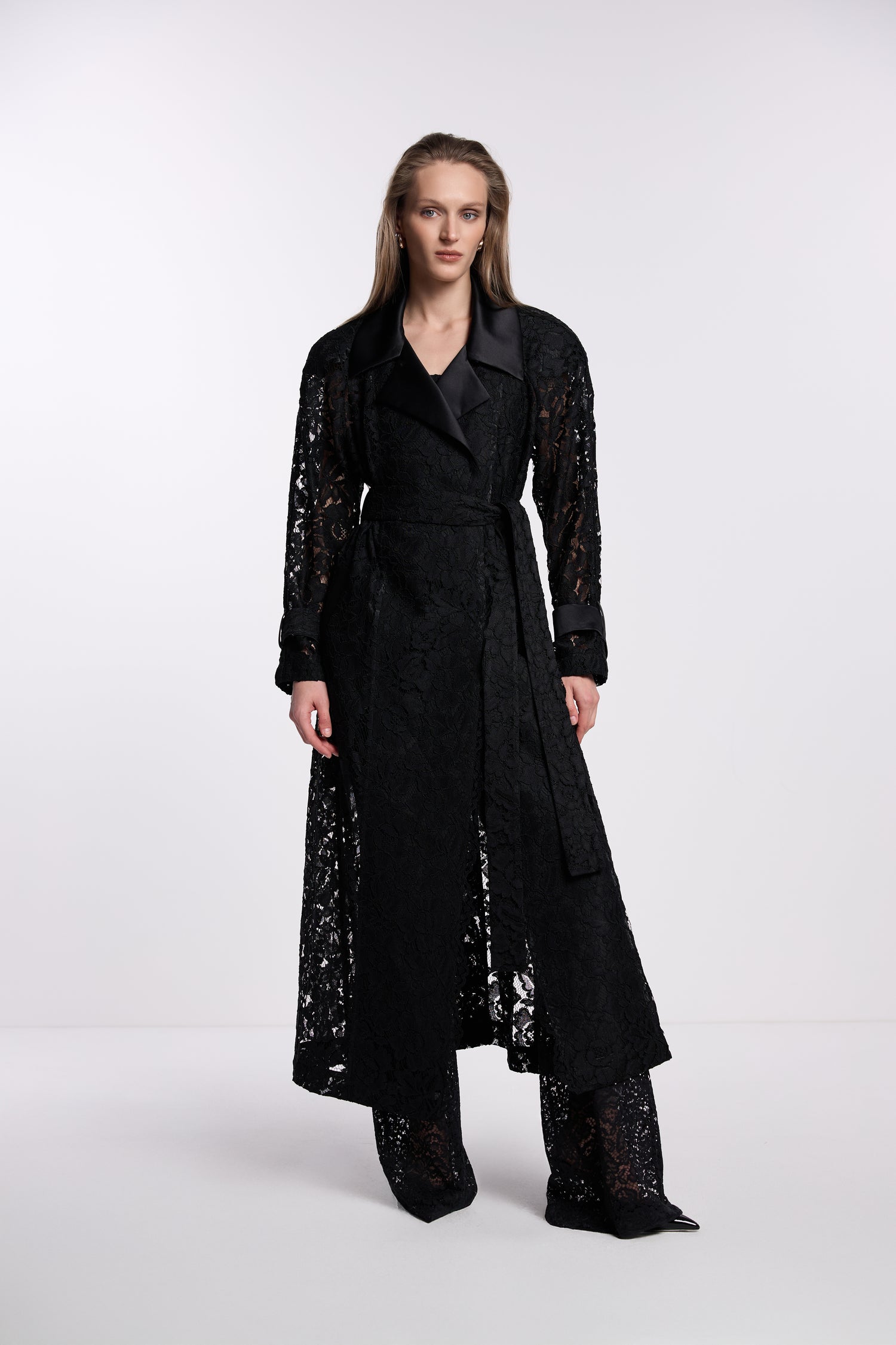 Maria Guipure Trench Coat