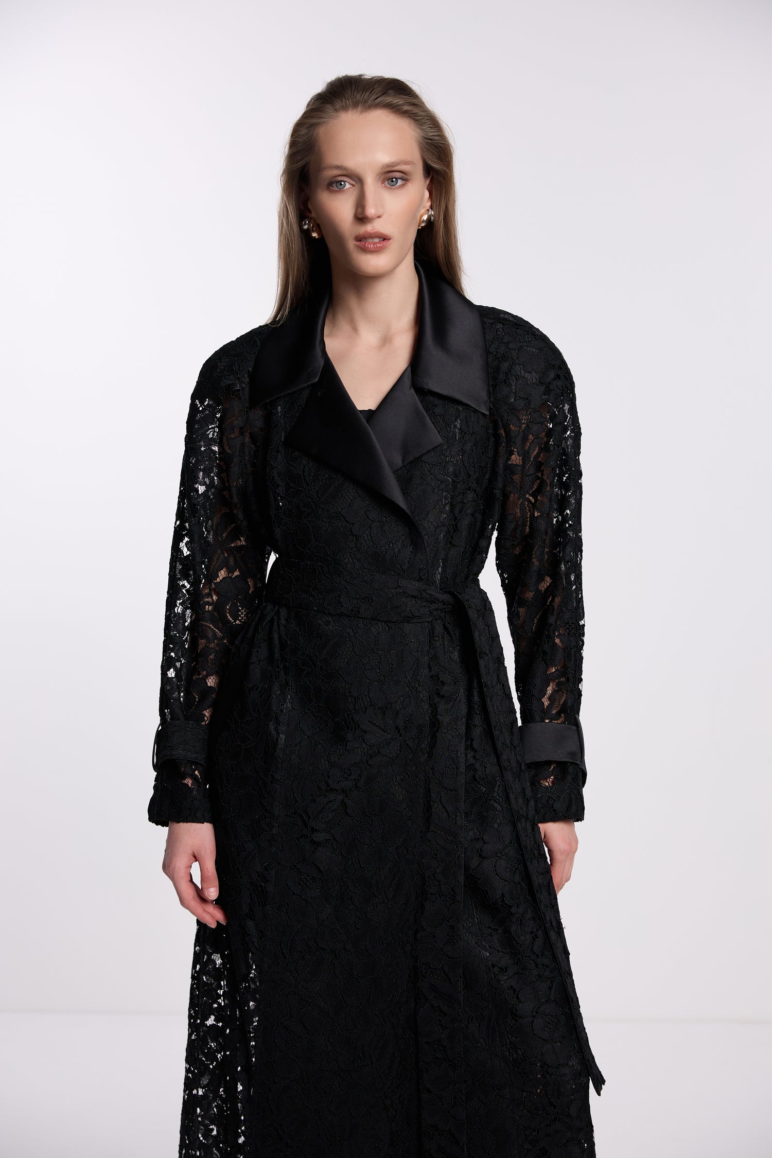 Maria Guipure Trench Coat