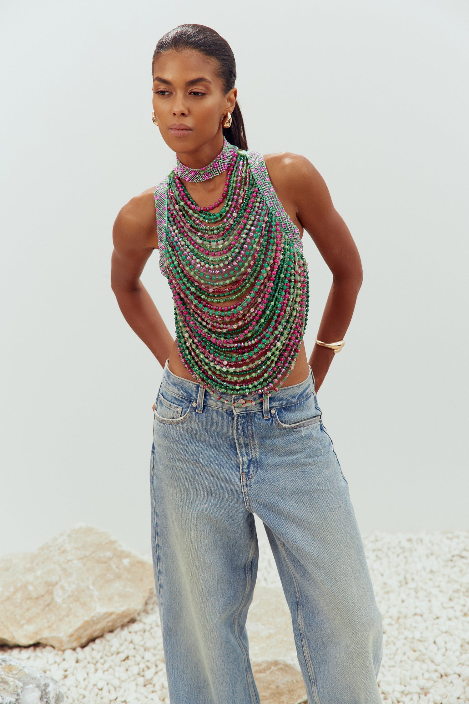 Gerdan Fuchsia & Green Top