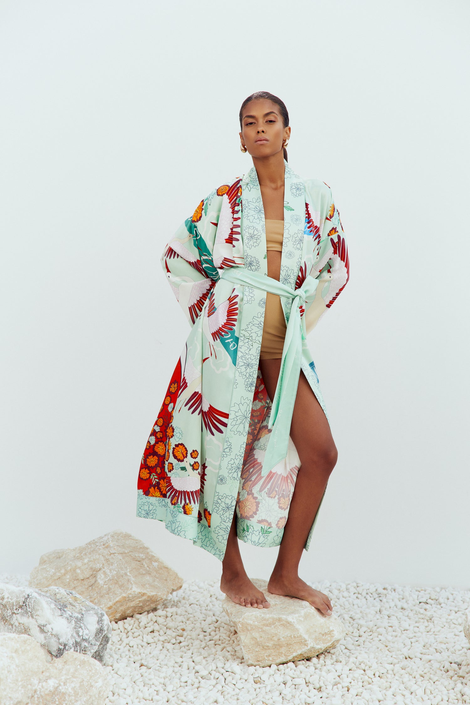 Marigold Floral Robe Dress