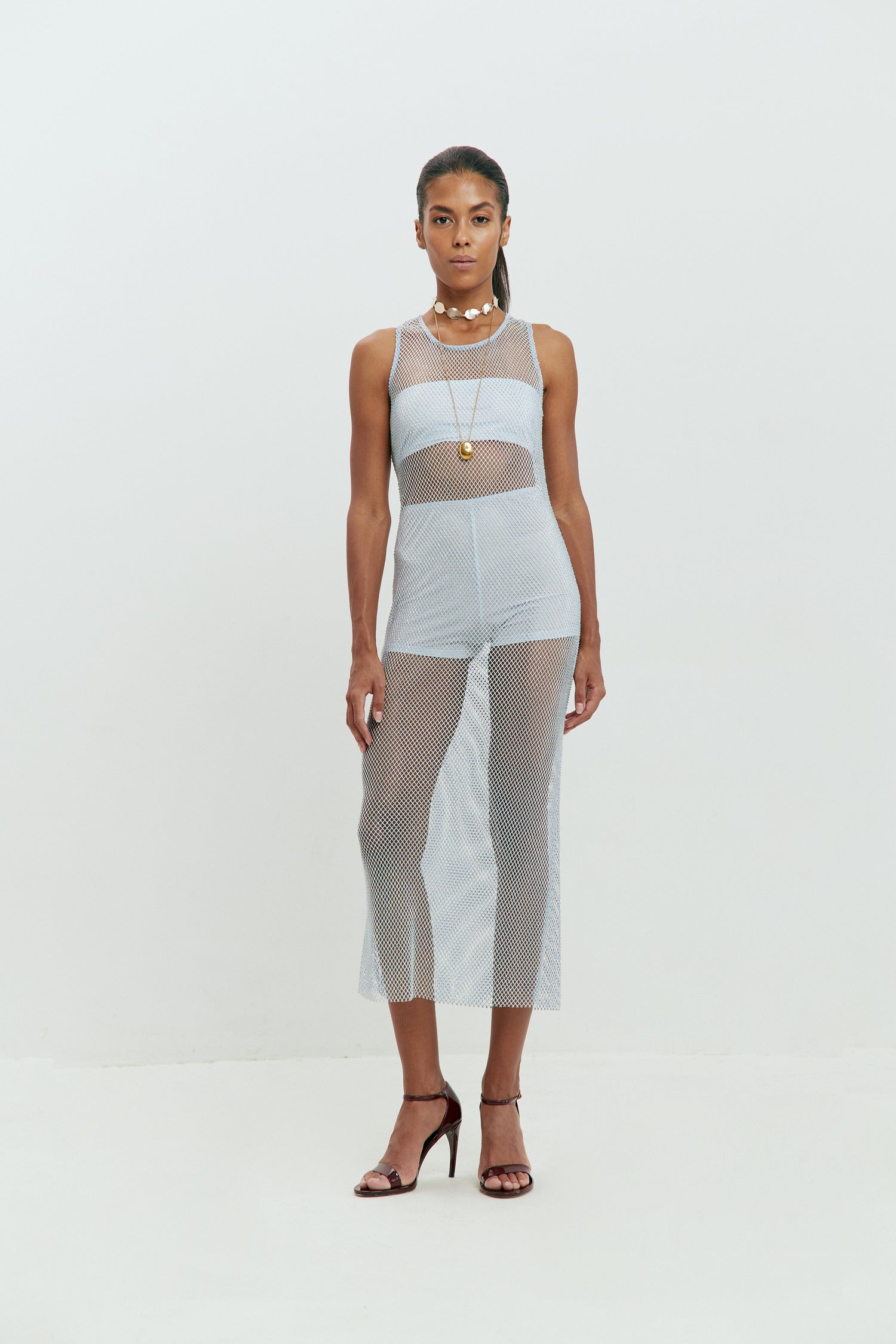 Rosa Blue Mesh Dress