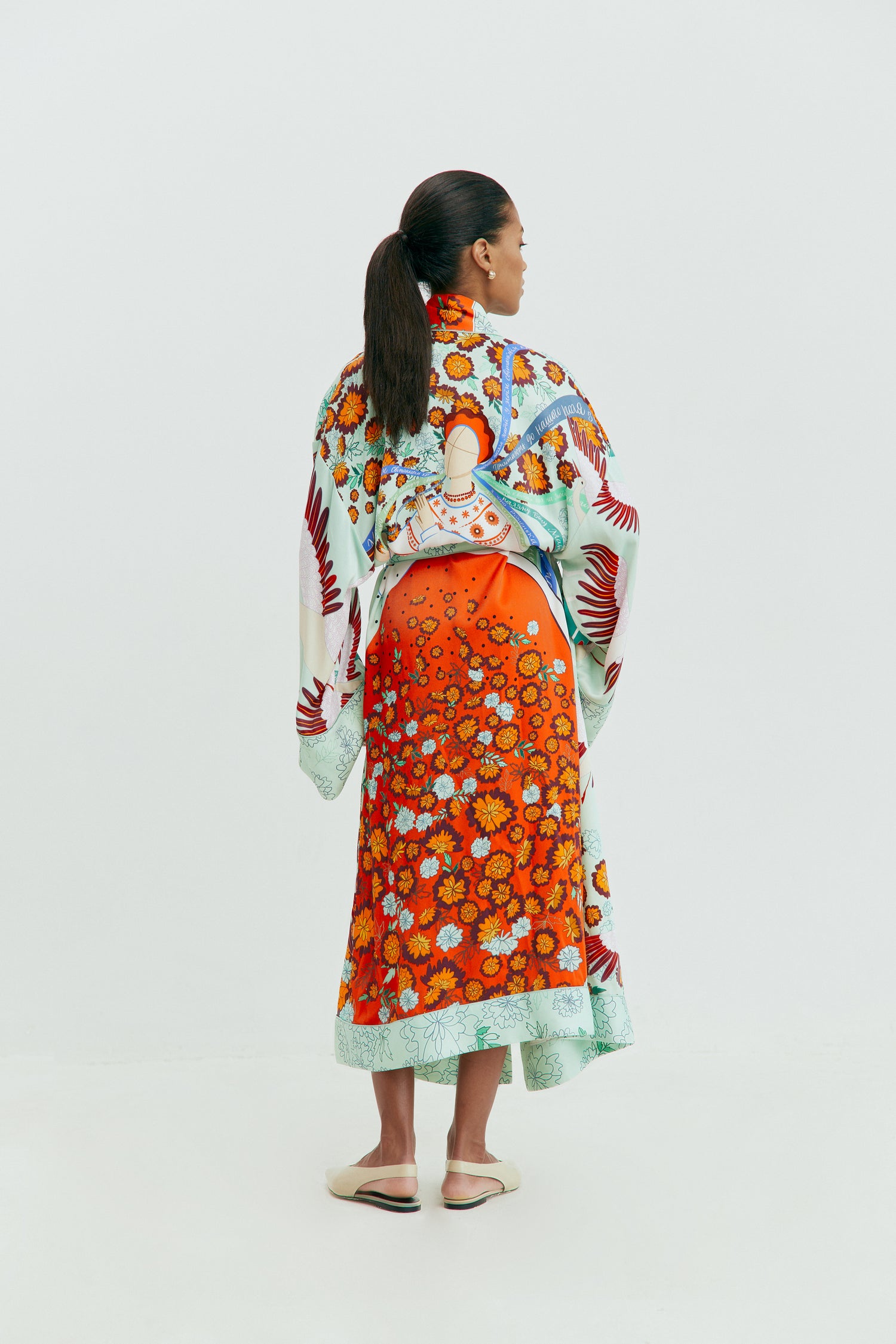 Marigold Floral Robe Dress