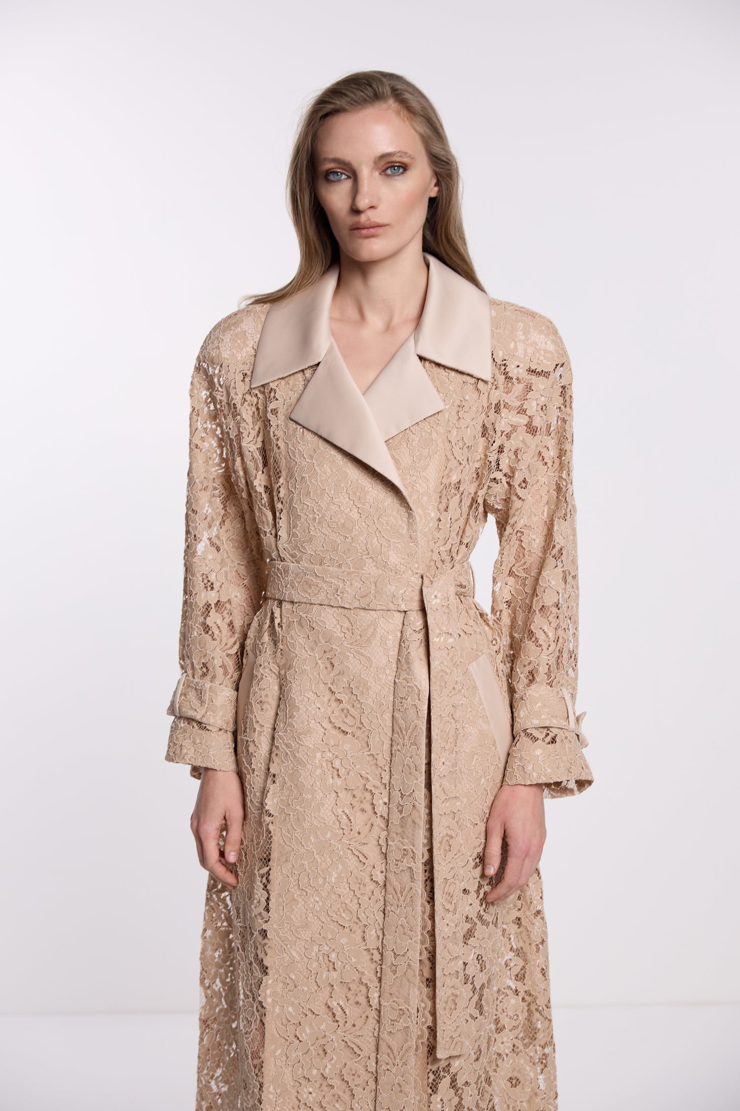 Maria Guipure Trench Coat