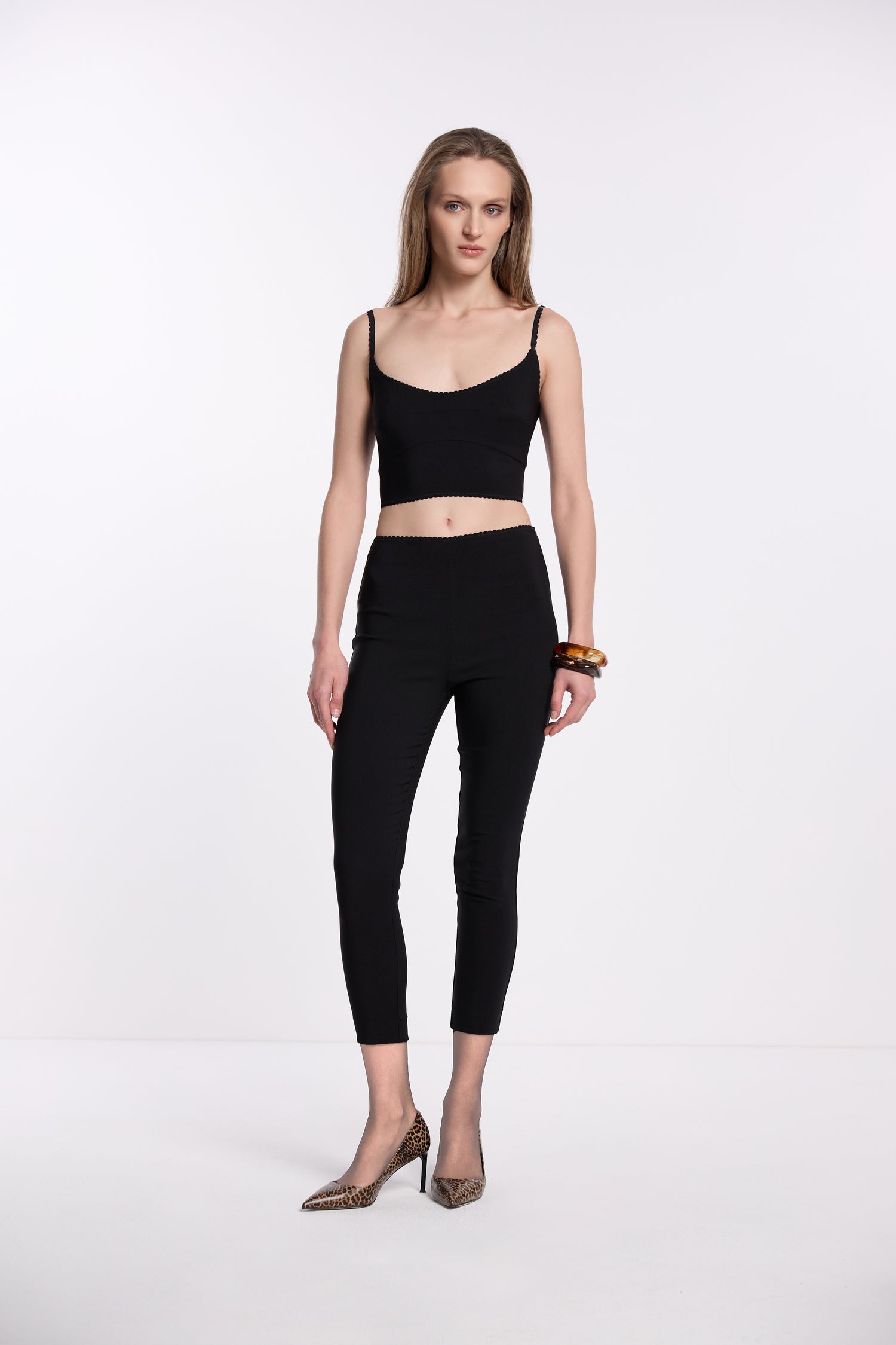 Basic Set: Crepe Capri Pants and Crop Top