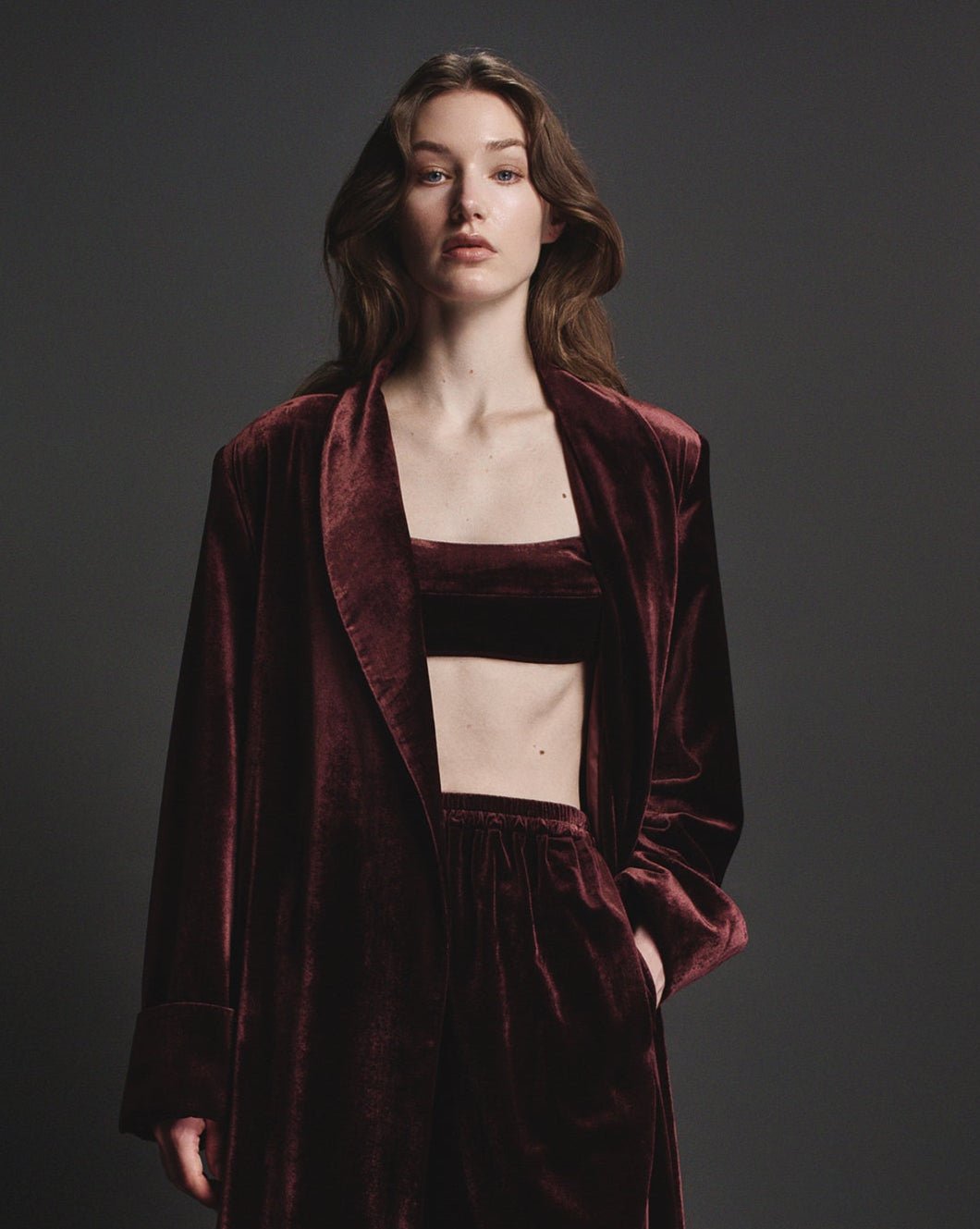 Helia Top in Deep Garnet