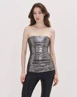 Elara Corset Top in Silver